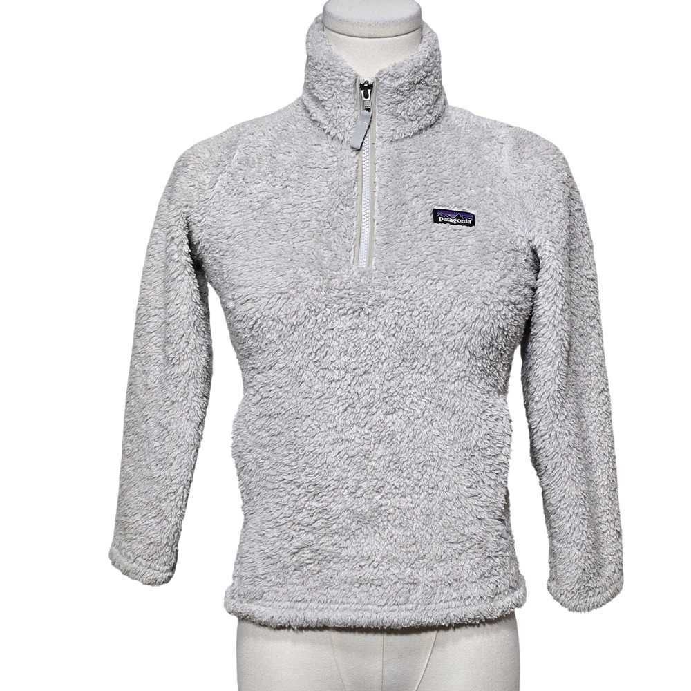Patagonia Los Gatos 1/4 Zip Fleece Pullover Womens Small Gray Sherpa Jacket